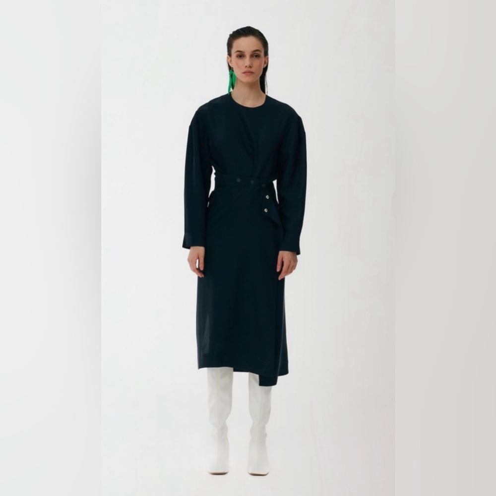 EUC Tibi Fabianne Ecoupe Asymmetrical Flap Dress size 10